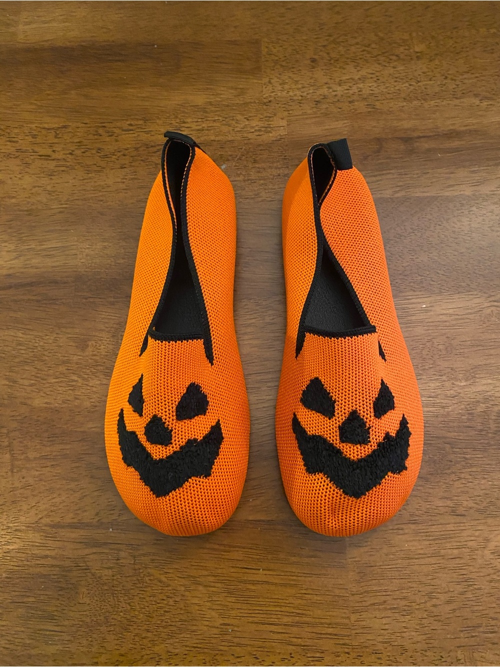 Kids Orange Halloween Pumpkin Slip-On Shoes